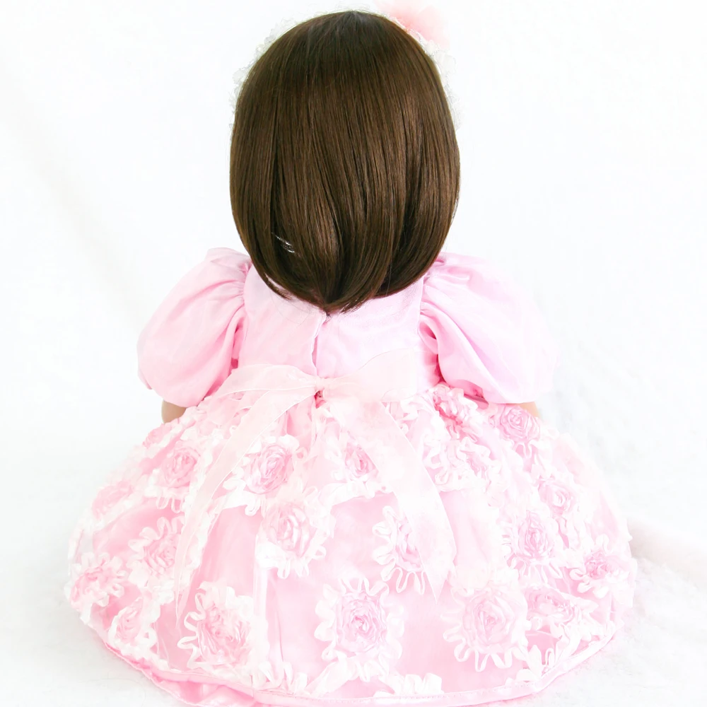 24 ''короткие волосы ручной работы Bebe Reborn Menina любимый подарок для детей 3/4