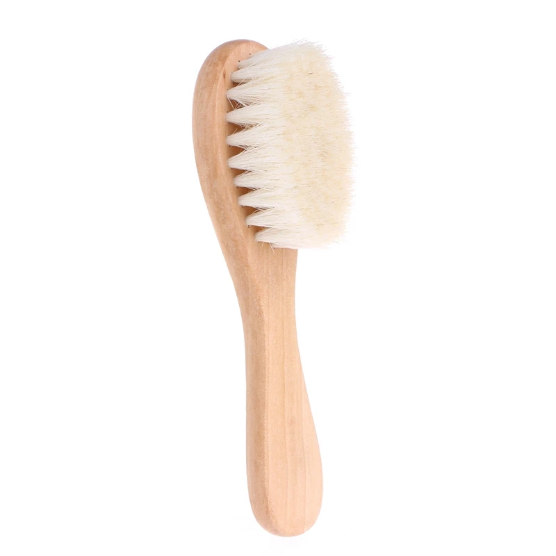 Baby Hair Brush Comb Baby Girls Boys Massager Natural Hairbrush Wooden Brush Plastic Massager Natural Wool Head Comb - Цвет: wooden Brush