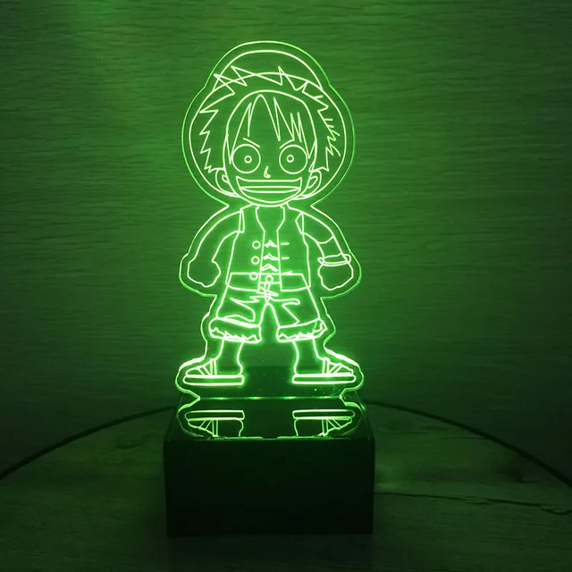 One Piece Action Figure Luffy 3D Led Table Night Light Colorful