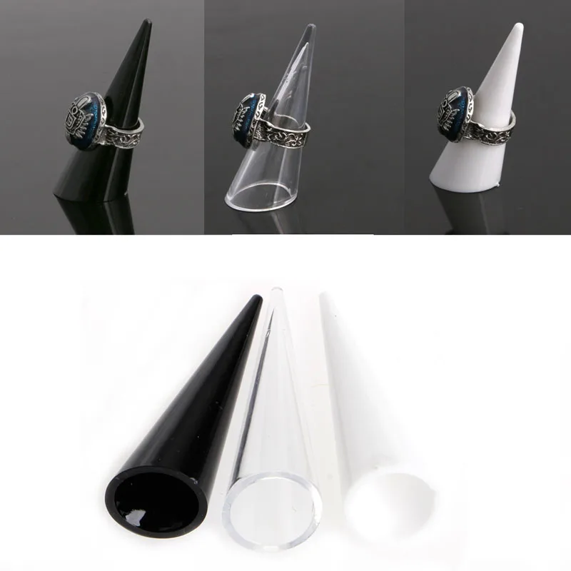 

1Pc Plastic Finger Cone Fingertip Ring Stand Display Showcase Holder Storage