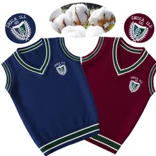 Винтажный свитер жилет с v-образным вырезом толстый свитер