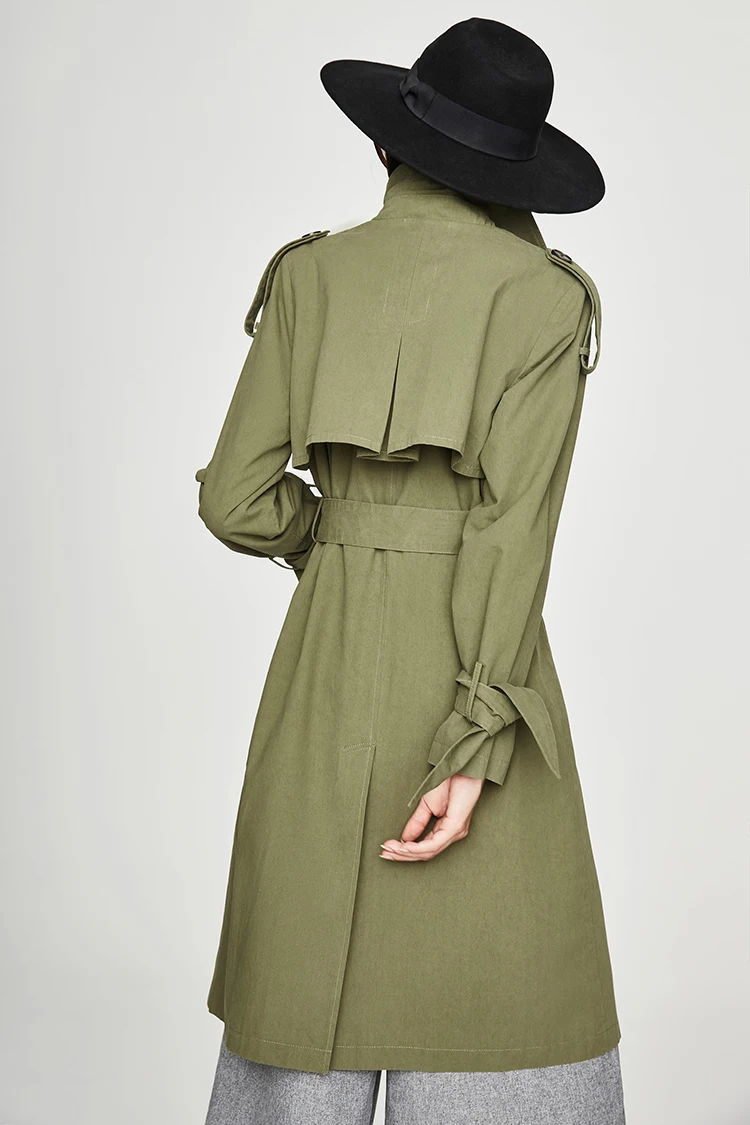 Классический женский хлопковый плащ, свободная верхняя одежда для офиса ...