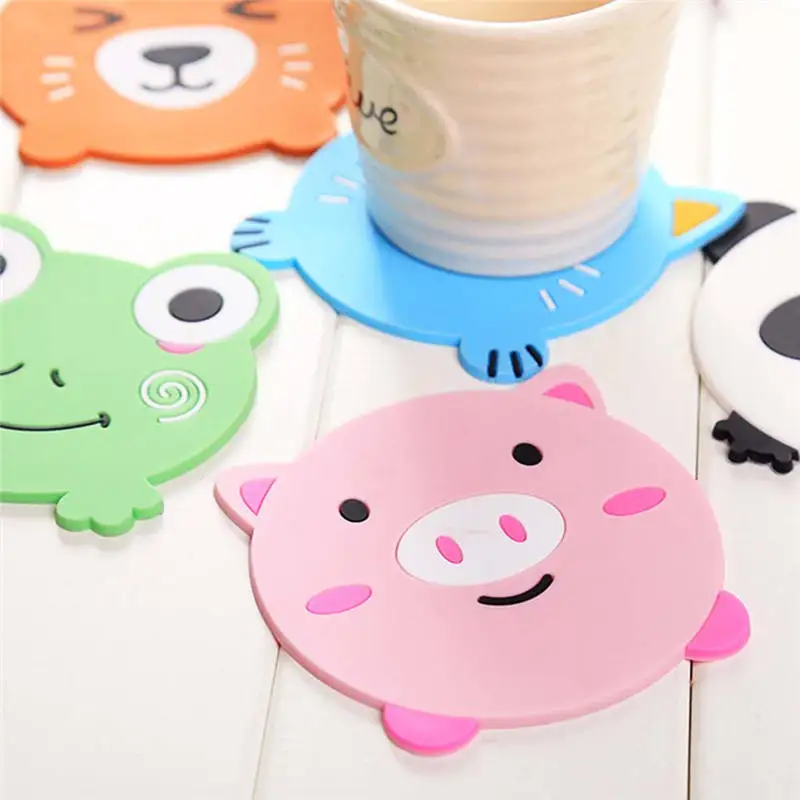 BPA Free Cute Cartoon Pig Frog Panda Cat Fox Coasters Cup Mat Dining Table Placemat Coaster Coffee Cup Bar Mug Drink Pads BPA Free Cute Cartoon Pig Frog Panda Cat Fox Coasters Cup Mat Dining Table Placemat Coaster Coffee Cup Bar Mug Drink Pads