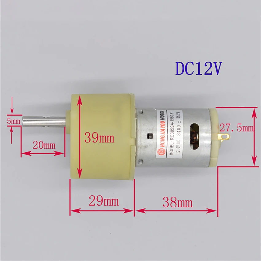 Alloy Gearwheel RS385 Micro Gear Motor 6-12V 0.2-0.24A 30-60RPM Carbon Brush Deceleration Electric Machinery DIY Smart Car Toys |