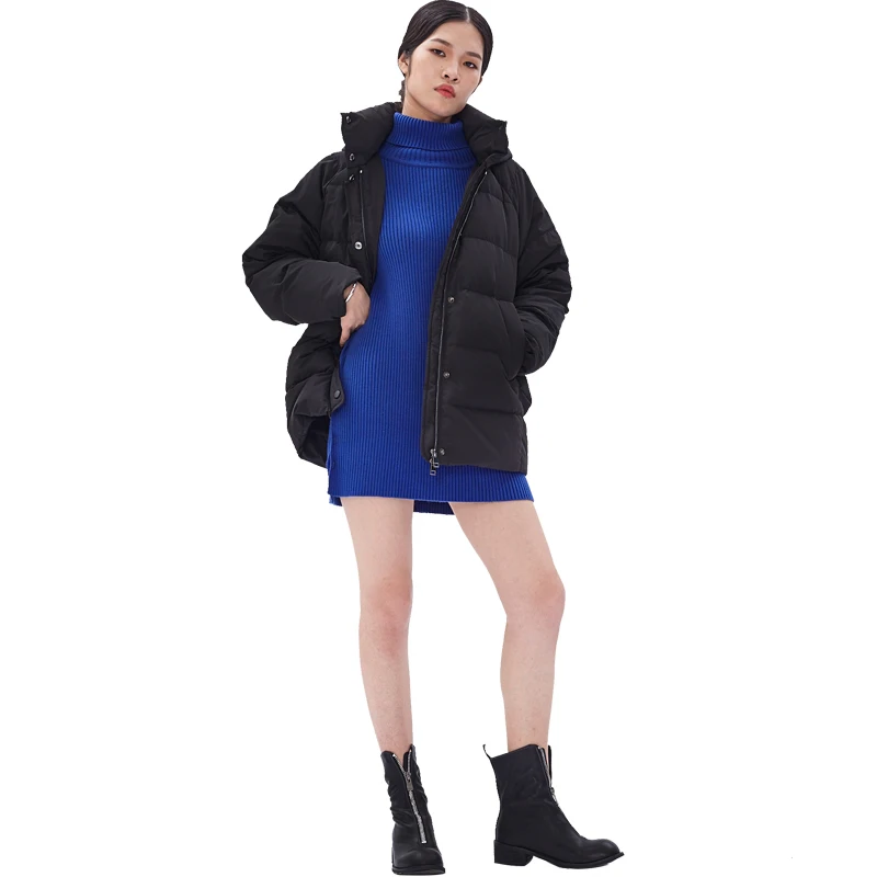 ODM Новый женский черный пуховик высокого класса packable вниз пальто индивидуальные