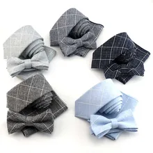 6 см клетчатый хлопковый галстук набор мужской s шейный платок галстук-бабочка носовой платок Узкие галстуки для мужчин Свадебная вечеринка костюм рубашка платье Gravata Slim
