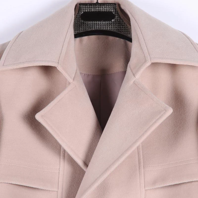 Minglu Wool Mens Coats Plus Size 6xl Luxury Double Breasted Solid Cashmere Men Trench Autumn And Winter Long Style Man Jacket