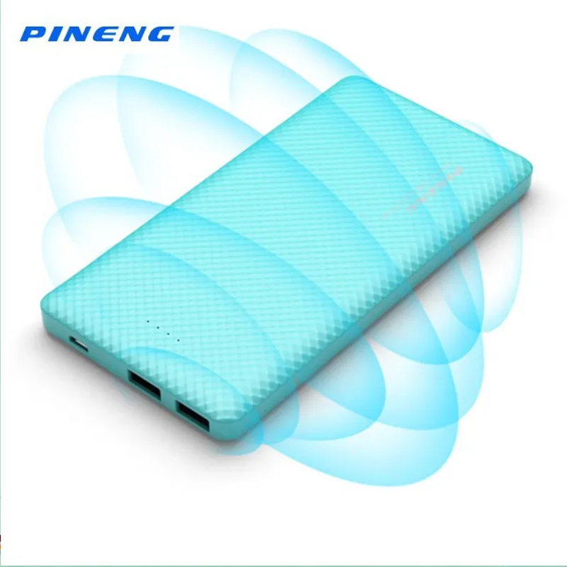 PINENG 10000mah Power Bank PN 958 Portable Battery Mobile Li Polymer Ultra thin Dual USB For