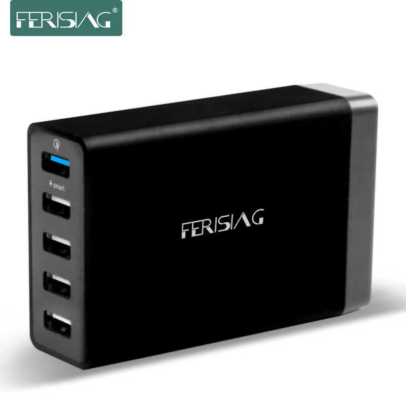 

FERISING Quick Charge 2.0 40W 5 Port USB Desktop Mobile Charger QC2.0 Wall Charging EU US Plug for iPhone 6 7 Samsung HTC Xiaomi