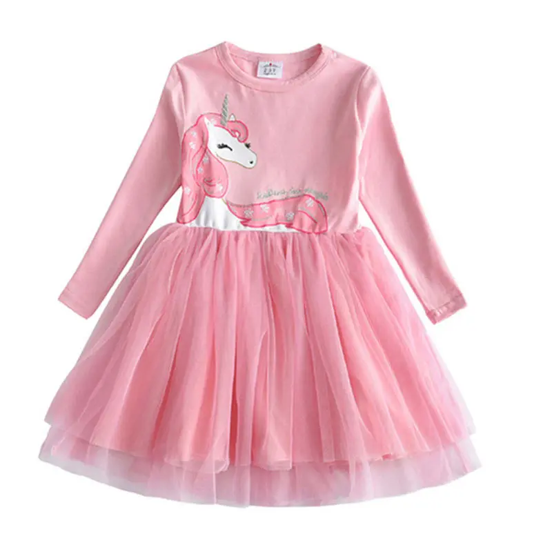 Dxton/Детское платье для девочек с единорогом; зимние платья-пачки с длинными рукавами; костюм для маленьких девочек; коллекция года; Рождественская одежда для детей; От 3 до 8 лет - Color: RELH4570