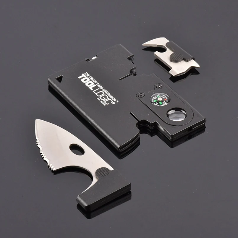 

Portable Stainless Steel Survival Gadget Combination Multifunction Outdoor Camping Credit Card EDC Tool Bottle Opener Knife