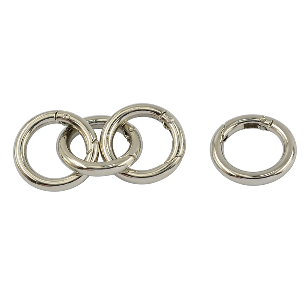 10 Pieces Zinc Alloy Circle Spring Snap Hooks Clip Keychain Key ring for Climbing Backpack Buckle