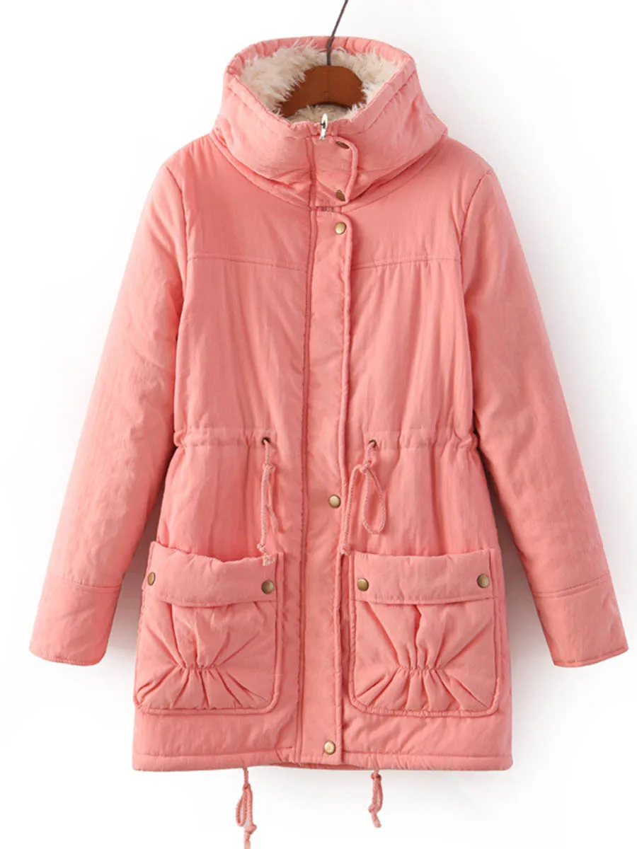 Парки, зимнее женское хлопковое пальто, парка, одежда размера плюс, 3XL, длинное пальто, хит, повседневная черная верхняя одежда, модное женское пальто - Цвет: Розовый