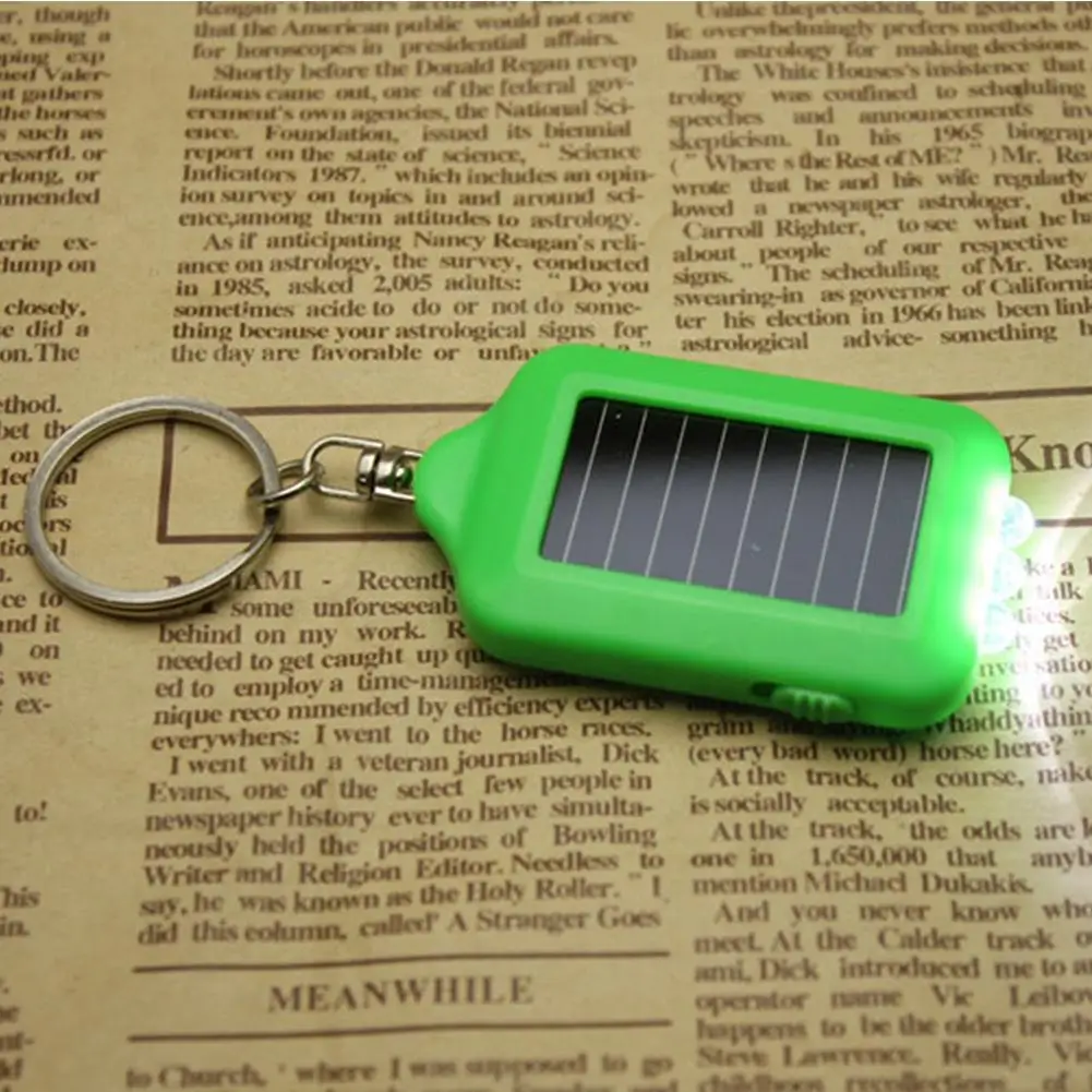Светодиодный мини-брелок фонарик на солнечных батарейках фонарь ...