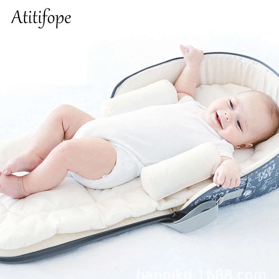 Portable Crib Multi-Function Folding Anti-Pressure Bed can Sleep can be Used as a Backpack Baby Bed Suitable for 0-8 Months Baby