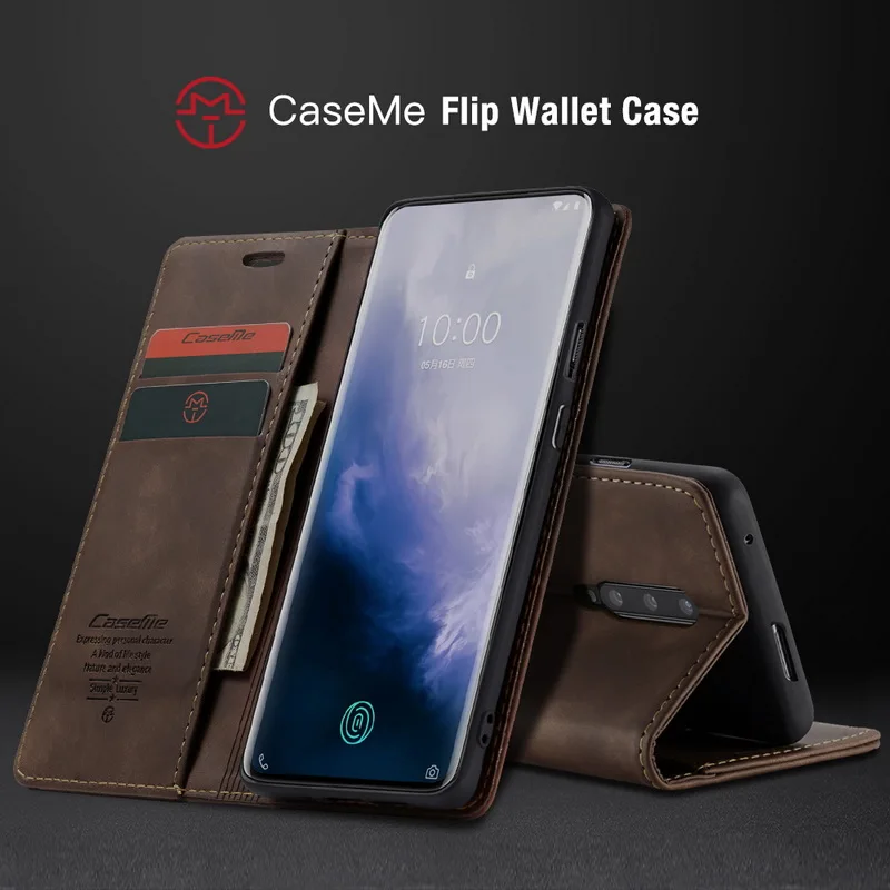 Magnetic Leather Flip Wallet Case For OnePlus 7 Pro Case For One Plus 7 Pro Card Holder Full Cover For Xiaomi Mi 9 9T K20 Fundas