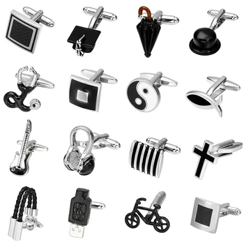 

MeMolissa New Arrive Men's Shirt Cufflinks Metal Copper Black Color Cuff Links For Business Wedding Party High-grade Men jewelry
