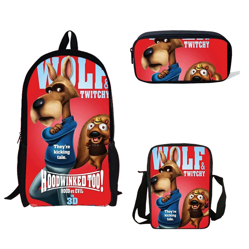 

BULEFLYER 3PCS/Set School Bags Hoodwinked Too School Bookbag Bagpack for Teenage Girls Children Backpacks Mini single Shoulder