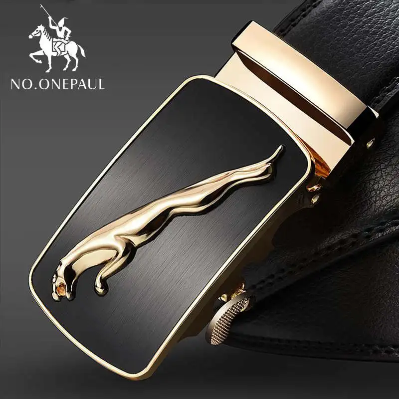 NO. ONEPAUL, модные дизайнерские автоматические пряжки, натуральная кожа, мужской деловой высококачественный роскошный ремень - Цвет: ZD23 Gold