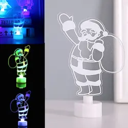 3D Акриловый светодиодный ночник Санта-Клауса акриловые дети ребенок спальня настольная лампа подарок на день рождения Рождество прямая