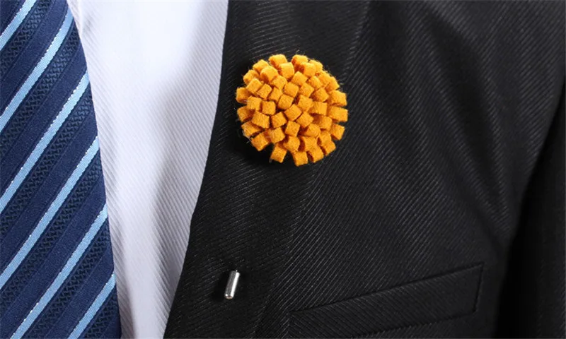 BoYuTe 10Pcs Lint Flower Collar Lapel Pin Fashion Men Brooch Pins for Suits (9)