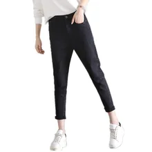 B2651 стиль Весна и лето Женская мода показывает тонкий и высокая талия девять точек джинсы дешевые