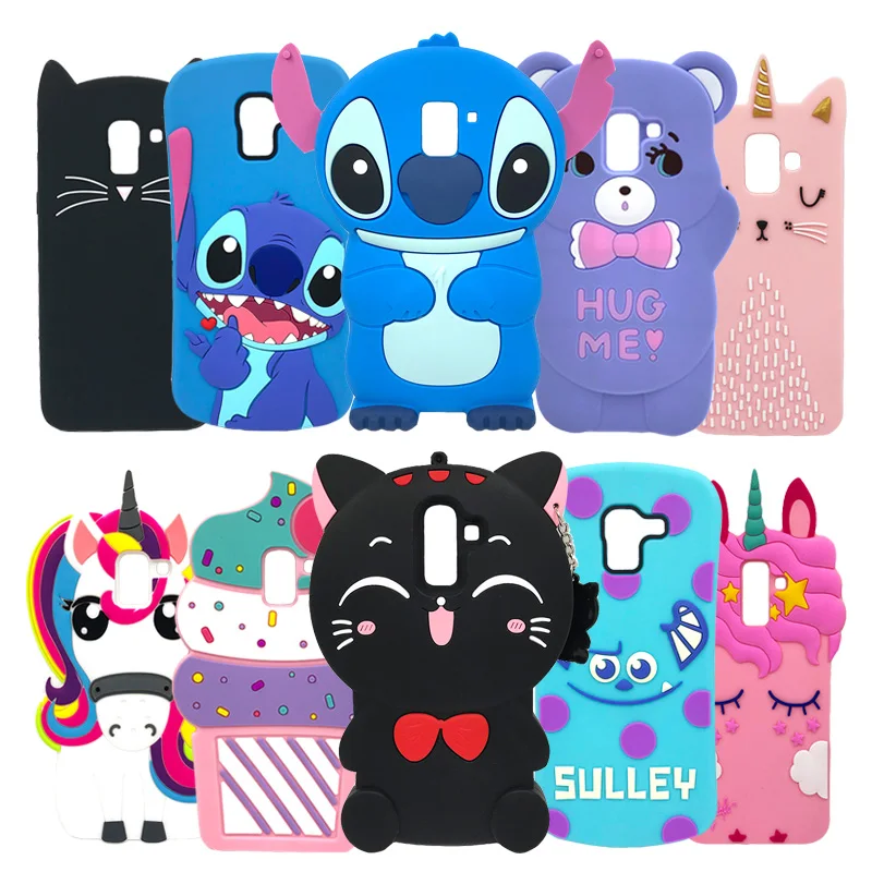 

3D Cartoon Cute Cat Animal Pattern Silicone Mobile Phone Case For Samsung Galaxy J4 Prime J6 Plus J8 2018 Soft Back Cover Coque