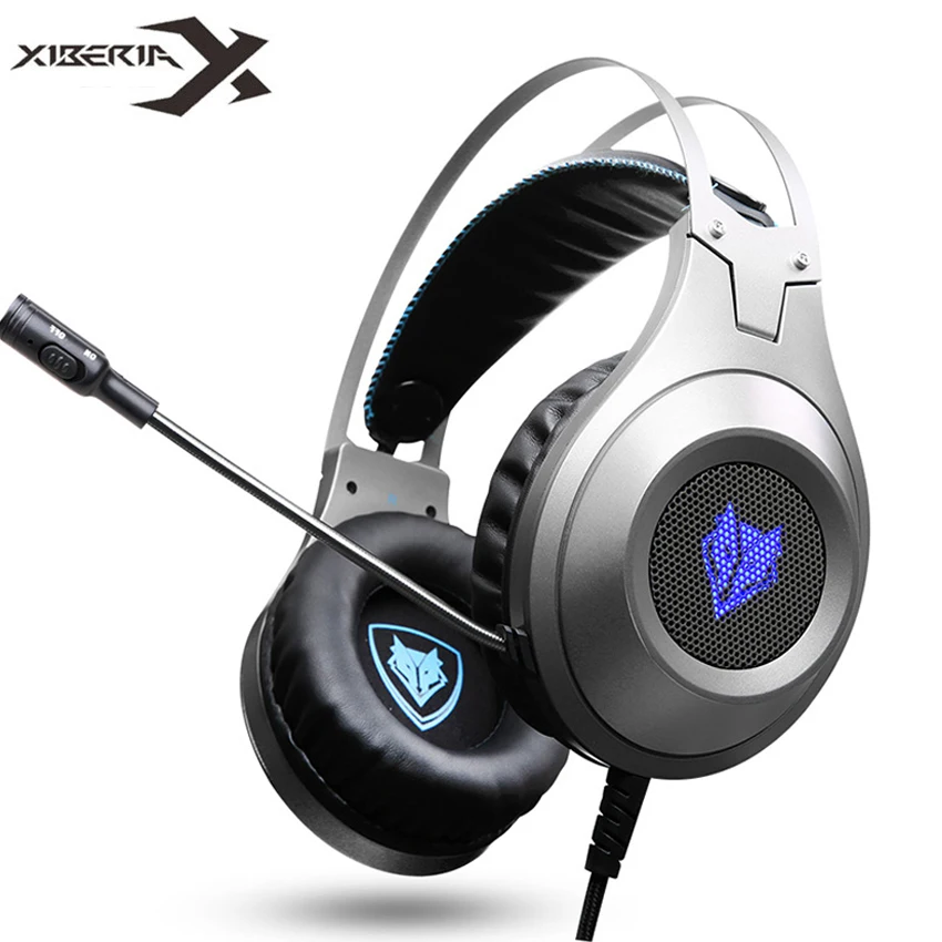 

XIBERIA Brand Gaming Headphones NUBWO N2U Wired USB Headset Gamer with Microphone Volume Control LED for Computer Laptop fone