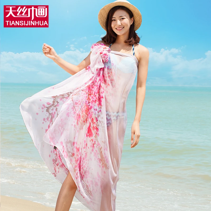 Buy New Beach Sarongs Deep V Wrap Chiffon Swimwear