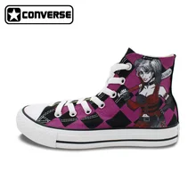 Sneakers Women Men Converse All Star Harley Quinn Design Hand Painted Shoes Custom Unique Canvas Sneakers Christmas Gifts