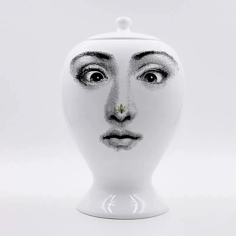 Креативный дизайн узор Италия Милан Розенталь Rosenthal Piero fornasetti ваза Гостиная Украшенные запечатывания фарфоровая ваза