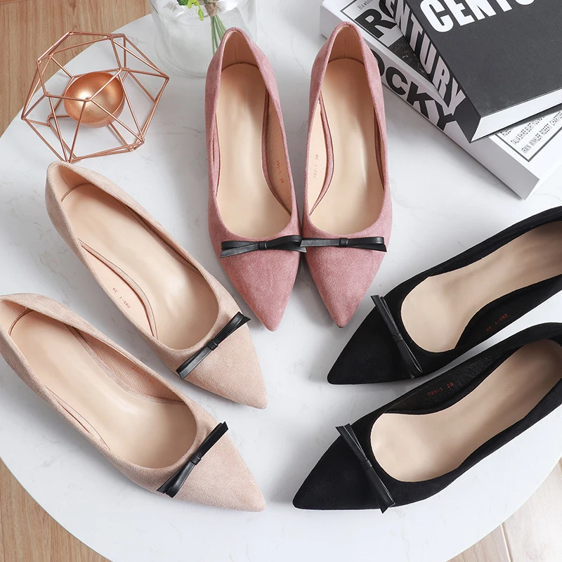 Gersri/милые женские туфли-лодочки с бантом-бабочкой, женские тонкие туфли на тонком каблуке с острым носком, модные свадебные туфли-лодочки