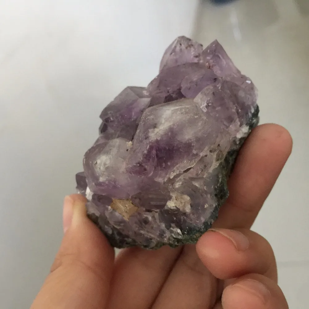 122 г натуральный Purply заживляющий Аметист образец Фен шуй кварцевый кристалл