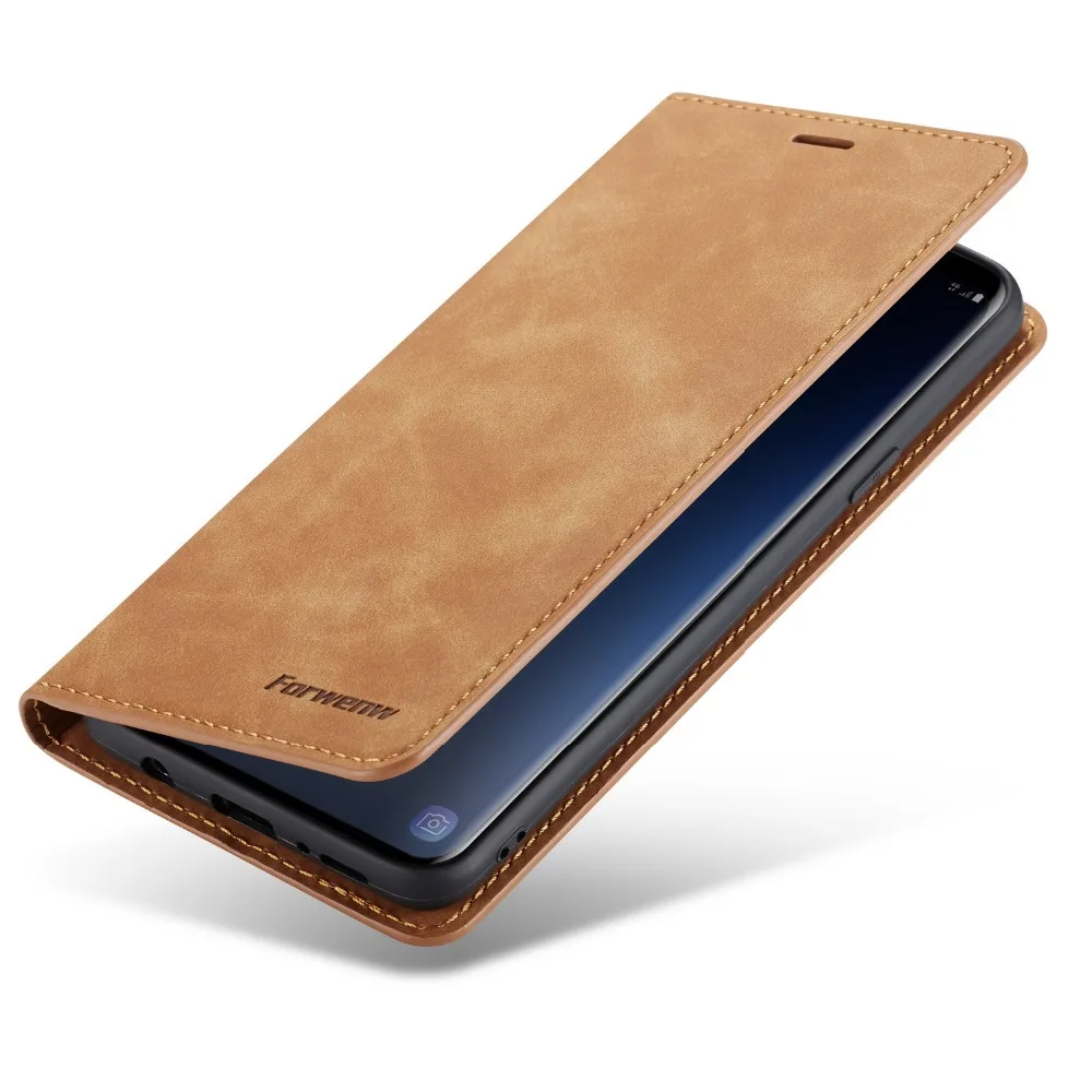 Для Samsung Galaxy S8 S9 S10 S20 + Plus S10e Магнитный флип чехол из искусственной кожи Кошелек