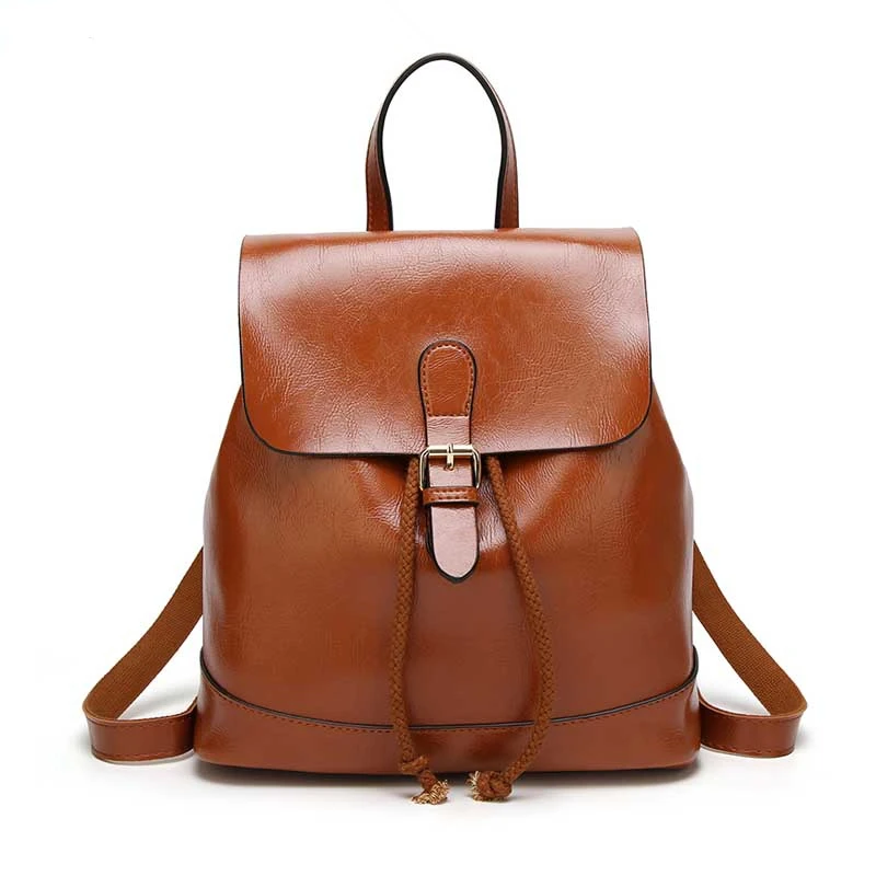 

Backpacks For Women 2018 High Quality Women Leather Backpacks Vintage Female Bagpacks Schoolbag Backbag for Girl sac a dos femme