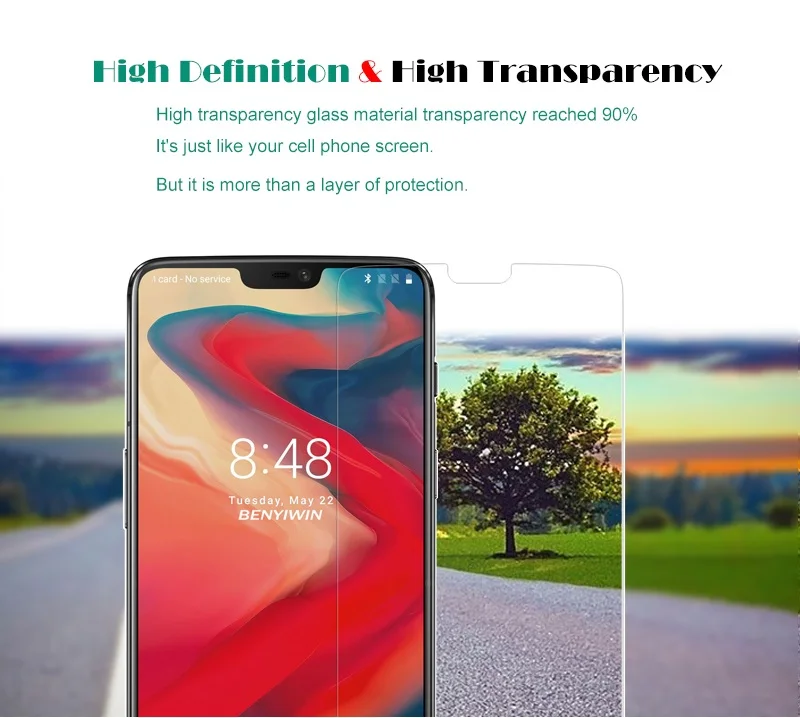 2 шт 9H высококачественный чехол из закаленного стекла для OnePlus 6 1+ 6 Защитная пленка для экрана прозрачная закаленная Защитная пленка для One Plus 6 A6000