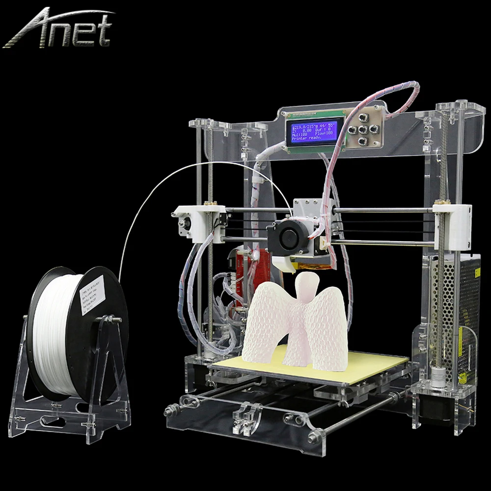 Transparent and Black Precision Reprap Prusa i3 A8 3d-printer diy Large Size DIY 3D Printer kit with 10m Filament Card Video