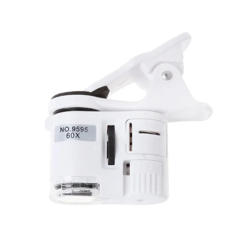 

Free postage 60X Microscope LED Magnifier Jewelry Loupe Lens Zoom Mobile Phone Camera Clip