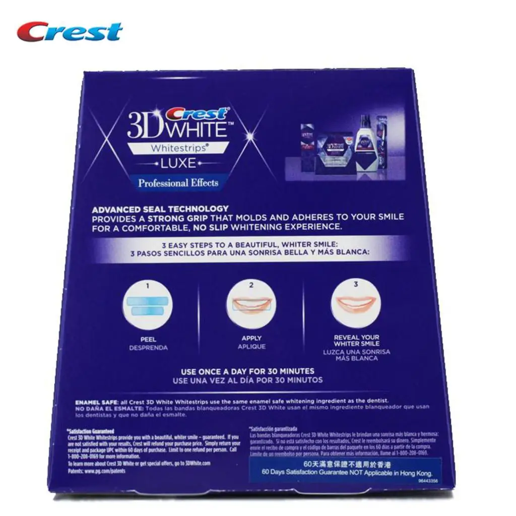 Crest 3D Whitestrips профессиональные эффекты белый LUXE Гигиена зубов Protection10 коробки(400 полоски) для Отбеливание зубов