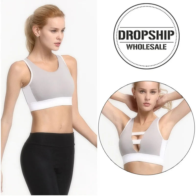

2019 HOT Sports Crop Top Yoga Tank Top SEXY Women Fitness Push up Bra Gym Running Dancing Shockproof Shirt Workout Fast Dry Vest