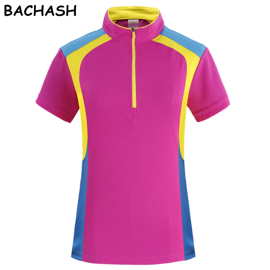 

BACHASH Fashion Woman Short Sleeve Polos Mujer Summer Lapel Polo Shirt Women Breathable Quick Dry Casual L-4XL plus size Plios