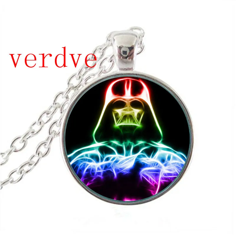 

2017 New Star Wars Necklace Silver Pendant Jewelry Vintage Punk Link Chains For Men Glass Dome Pendants Necklaces
