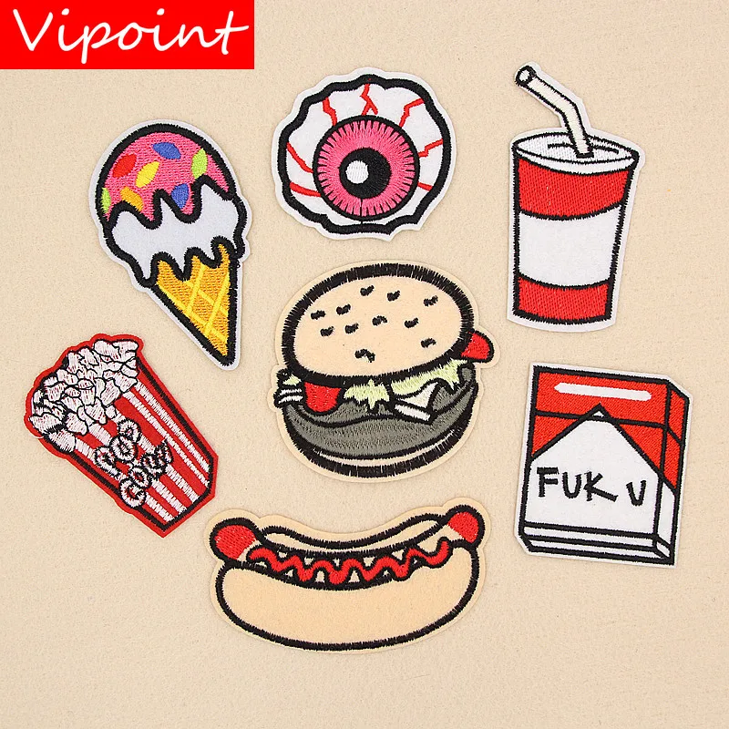 

VIPOINT embroidery beverages patches foods patches badges applique patches for clothing XW-18