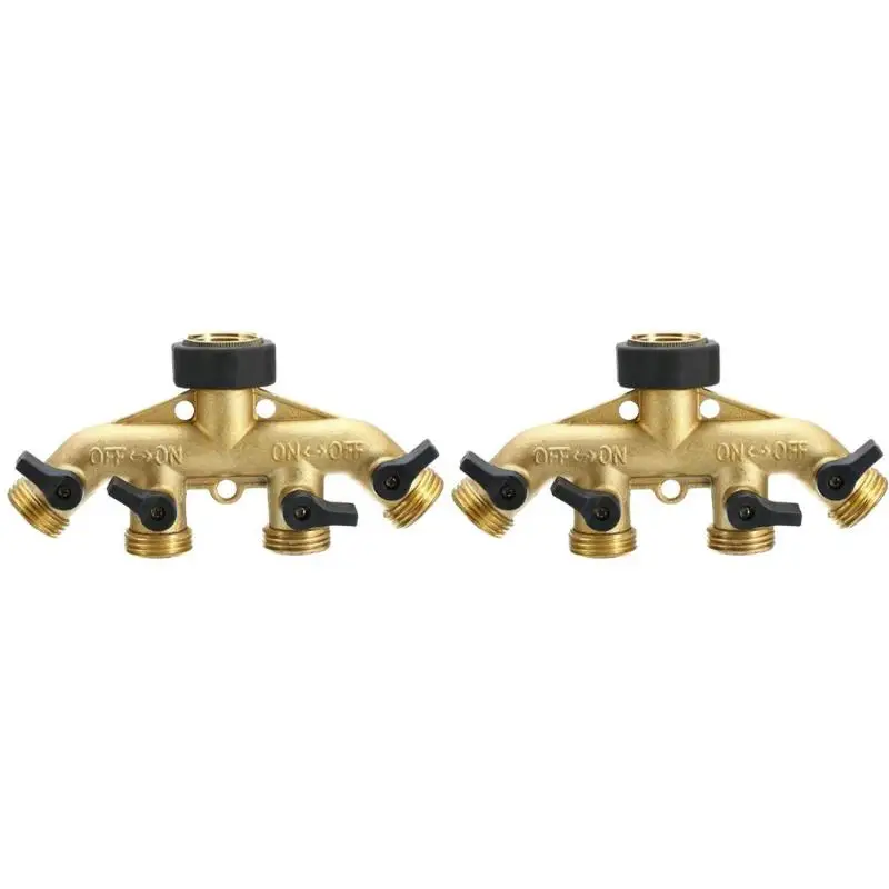 

4 Separate Outlets Faucet Valve Hose Splitter Garden Irrigation Adapter Water Tap Connector Control Easy Installation