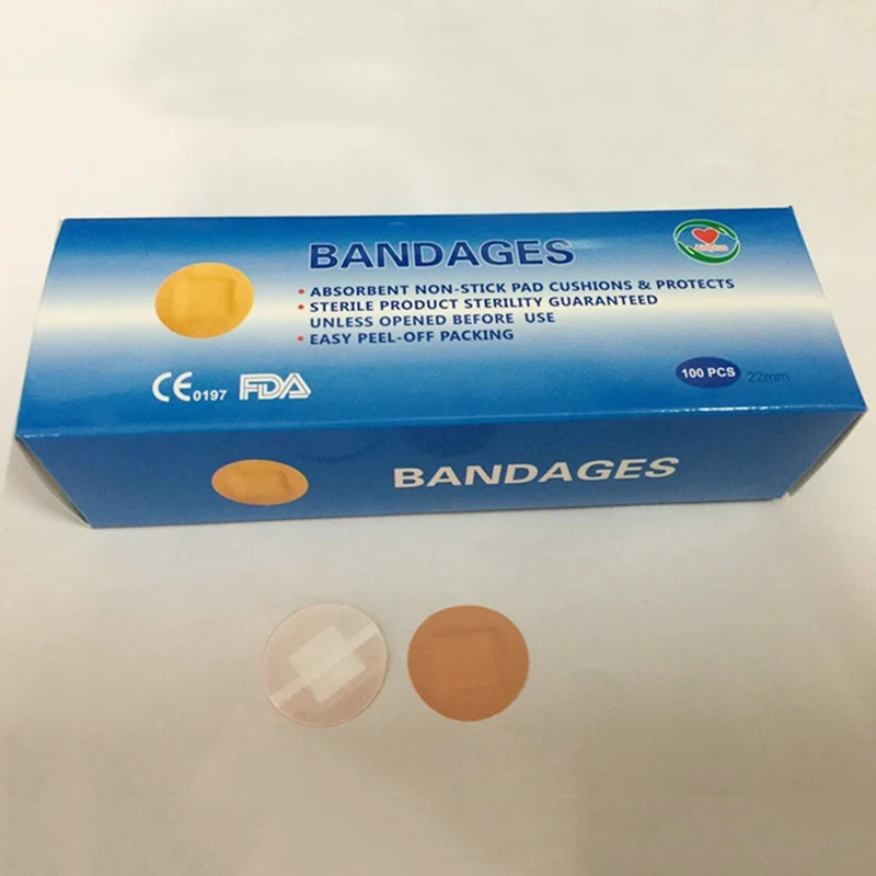 

100PCs Waterproof Breathable Round Band Aid Adhesive Bandages First aid kit For Children Kids Camping
