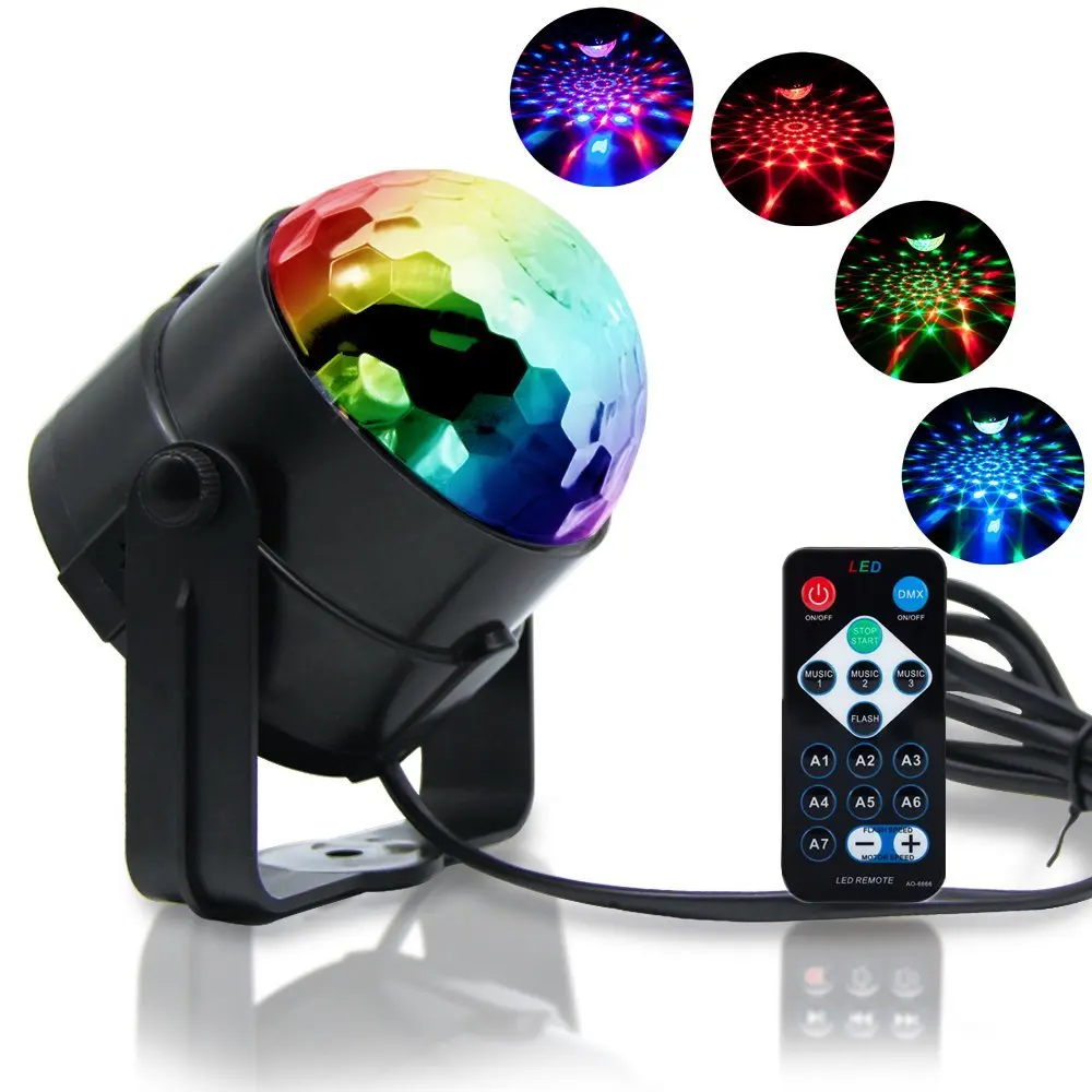 Светодиодный хрустальный магический шар лампа 7 режимов RGB светильник Дискотека