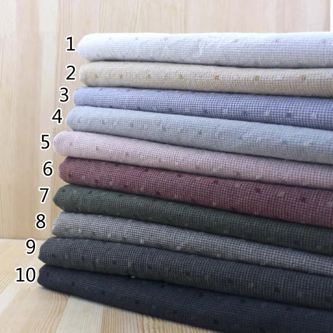 

50*140cm Thick Soft Star Japanese Yarn Dyed Cotton Quilting Fabric DIY Handmade Purse patchwork Tissue Trimming Sewing .
