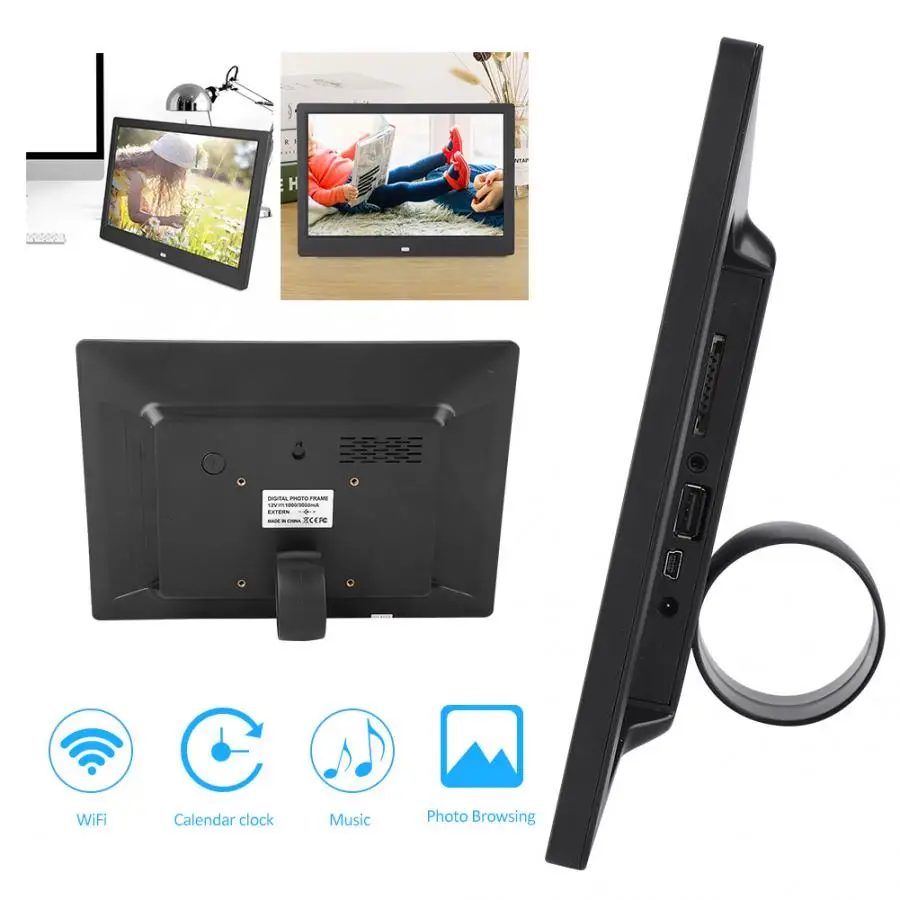 12 дюймовый WIFI HD цифровой фотоальбом рамка видеоплеер дистанционное управление