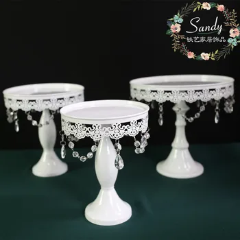 

cake stand white iron and glass cake stand wedding party& event cake accessory decoration supplier cake tools