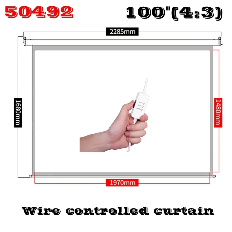 Гастроном 50492 10"(4:3) проекция Шторы небольшой Электрический настенный анти-свет Высокое разрешение проектора Шторы для Офис